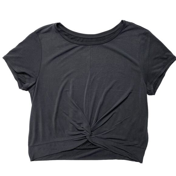 ZYIA Swirl In The Front Black Tee in Black Size XXL 2X Womens Top Short Sleeve - Picture 4 of 10